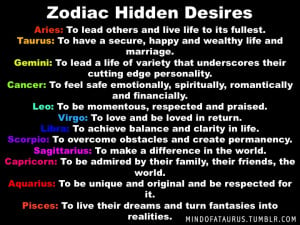 Zodiac Hidden DesiresAries: To lead others and live life to its ...