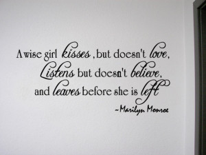 WISE GIRL Marilyn Monroe Vinyl Wall Quote Decal Home Decor Art
