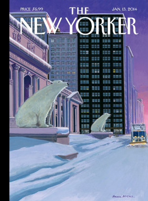 Polar Bears on Fifth Avenue,” by Bruce McCall, January 13, 2014.
