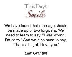 Billy Graham's take on Marriage More