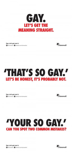 Ad Campaign Tackles “Gay” Insults In Schools.