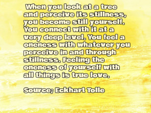When you look at a tree and perceive its stillness,