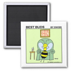 Funny Relaxing Bee Gardening Cartoon Fridge Magnets Zazzle
