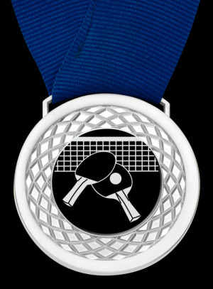 Table Tennis Multi-Medal Or Multi-Coin. Black background with Silver ...