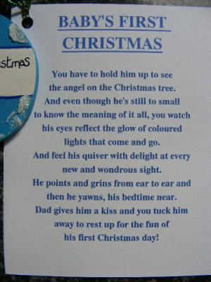 baby's first christmas ornament poem