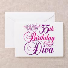 35th Birthday Diva Greeting Cards (Pk of 20) for