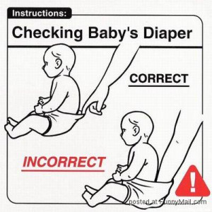 Checking baby's diaper