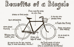 Benefits of a bicycle cartoon