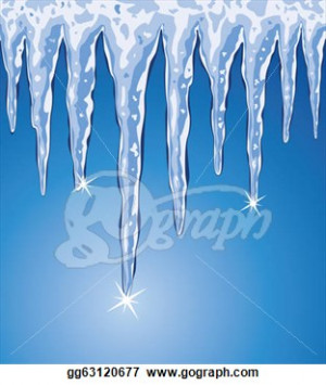 Clip Art - Vector shiny icicles against the background of blue sky ...