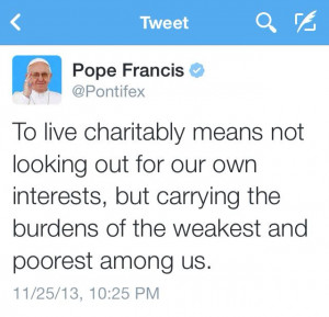 Pope Francis' quote on the responsibility of the strong to help the ...