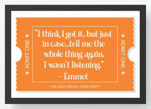 Artwork The Lego Movie Quote Print by ThatsTheTicket on Etsy, $25.00