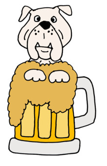 Funny Bulldog Beer Mug Cartoon...