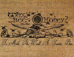 Digital Collage Sheet Why Do BEES Make HONEY Quote Hive Bee Writing ...