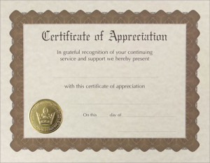 Certificates of appreciation - templates | samples | wording , Show ...
