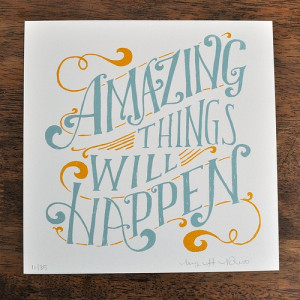 amazing things will happen, mary kate mcdevitt, blue, gold, typography ...