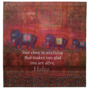 Inspirational Hafez Quote about life Cloth Napkins