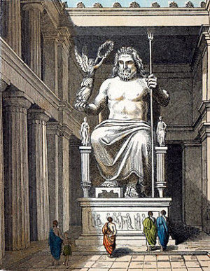 Die Statue Des Zeus Von Phidias In Olympia Griechenland