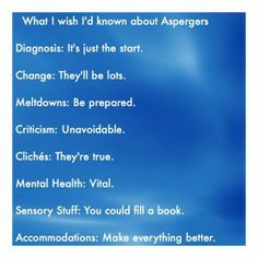 What I wish I’d known about Aspergers More