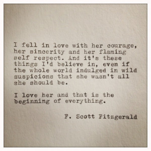Scott Fitzgerald Love Quote Made On Typewriter also he wrote the great ...