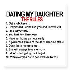 Dating My Daughter - The Rules Square Sticker 3