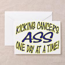 Kicking Cancer's Ass Greeting Card for