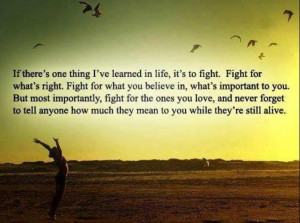 Motivational Quote on Fight for Life