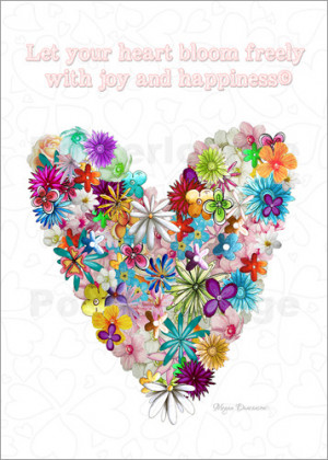 Poster Flower Heart LOVE 5x7 with QUOTE von Megan Duncanson Bildnr ...