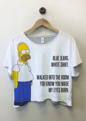 simpsons top t shirt funny homer simpson t-shirt the simpsons cute ...