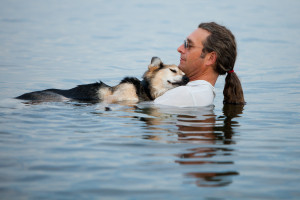 ... Tender Moment Between Man And His Sick Dog In Lake Superior (PHOTO