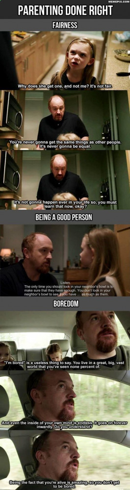 Parenting Done Right by Louis CK .