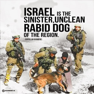 Khamenei graphic falsely implies IDF uses dogs to attack elderly women