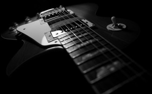 Black and white Gibson Les Paul Guitar HD Guitar Music Desktop