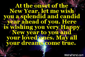... year ahead of you. Here is wishing you very Happy New year to you and