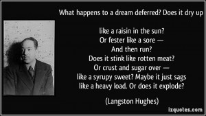 What happens to a dream deferred? Does it dry up like a raisin in the ...