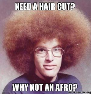 Need a hairtcut why not an afro?