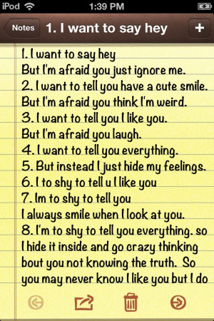 To afraid and too shy to tell you these things crush quotes I wrote ...