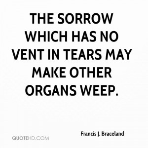 The sorrow which has no vent in tears may make other organs weep.
