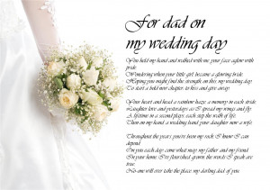 ... Poem Poetry for Bride Daughter from Parents Wedding Day LAMINATED