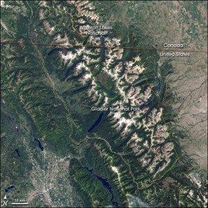 Small Satellite Pix of GNP & the Waterton Lakes Park area