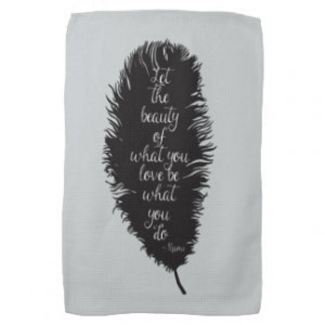 Let the Beauty Feather Hand Towel