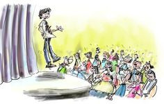 cartoon of a student lifting off the ground as he speaks to an ...