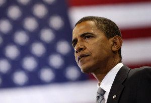 Democratic presidential nominee Senator Barack Obama speaks at a ...