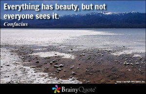 Everything has beauty, but not everyone sees it. - Confucius