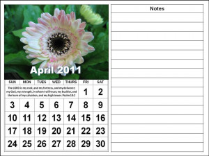 ... this Free Christian Monthly Calendar 2011 April with Bible verses