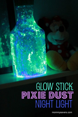 Glow Stick Pixie Dust Night Light via Mommy Savers