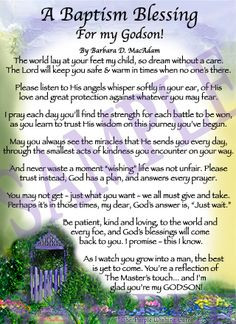 Blessing For A Godson | Affordable Inspirational Poem for Sister ...