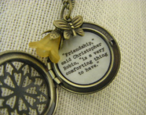 Friendship Locket Necklace Pooh Chr istopher Robin quote locket ...