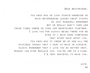 Dear bestfriend