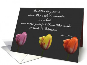 12 Step Recovery Encouragement Tulips Anais Nin Quote card (206993)