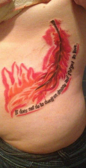 Phoenix feather Harry Potter quote tattoo